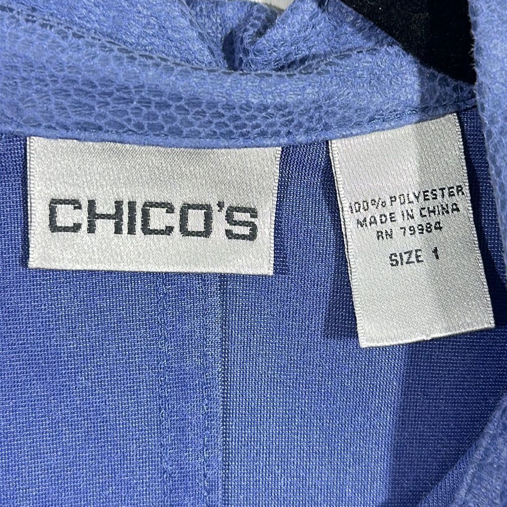 Chico’s Tunic Shirt Size 1 (8) Blue Long Sleeve - Picture 13 of 14